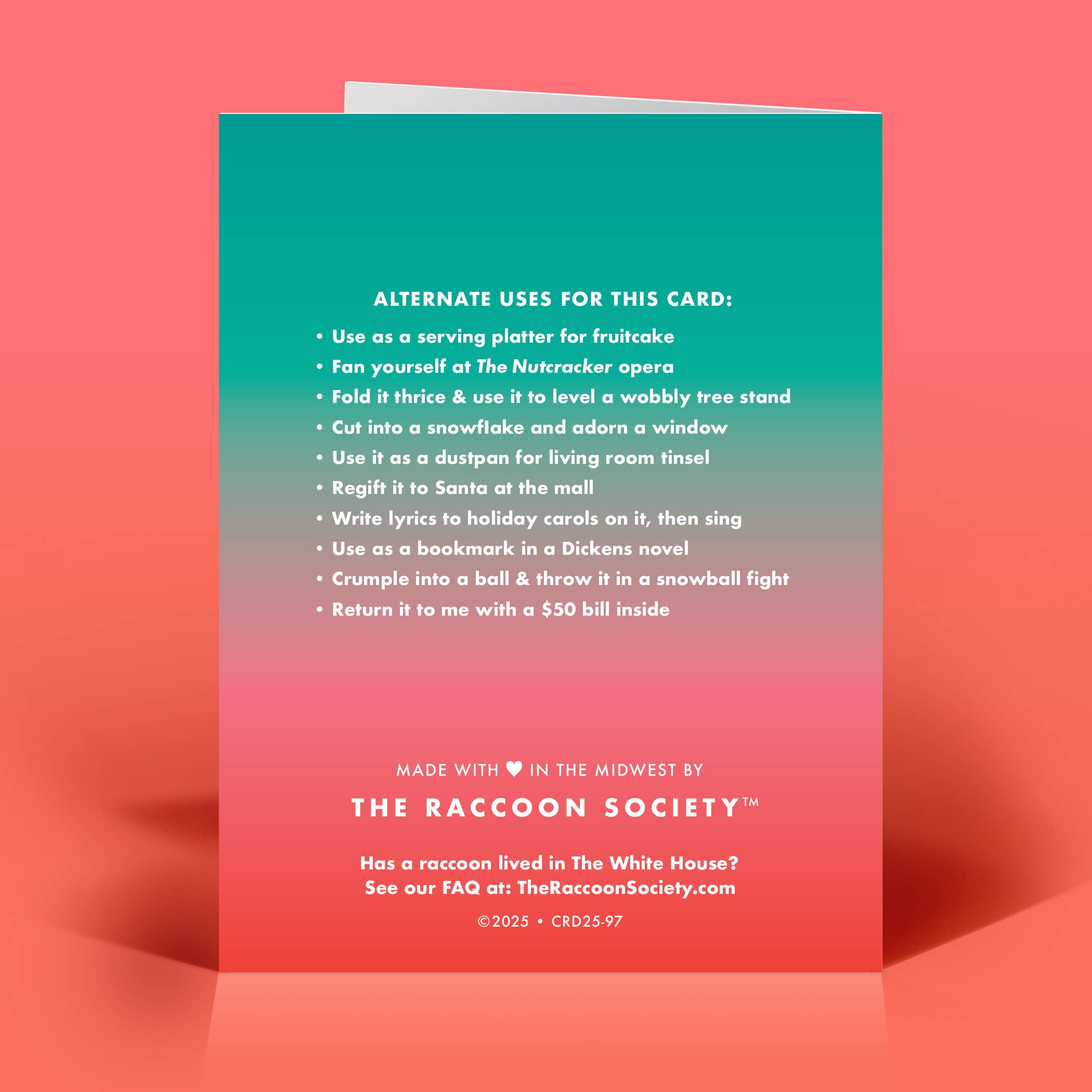 The Raccoon Society - Wholesale Christmas Card - Awesome Shit Holiday Card1