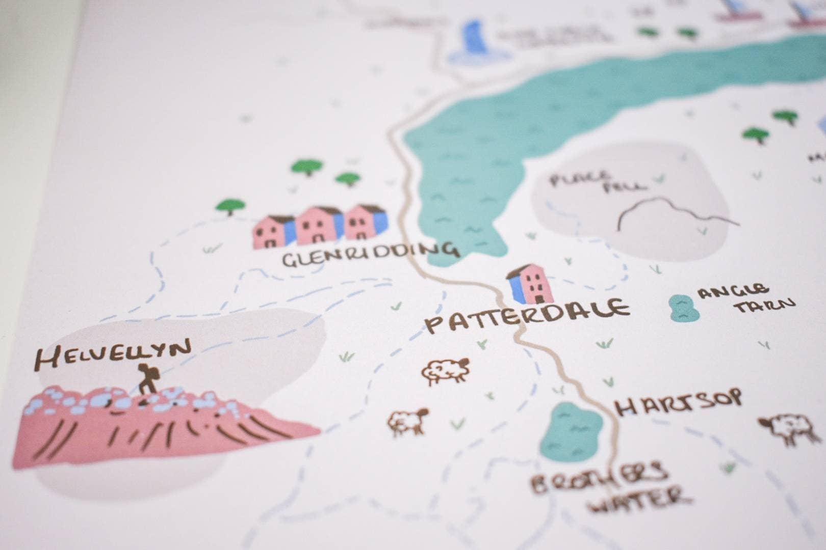 Mads Illustration – wholesale Map – Ullswater, The Lake District, illustrated map7