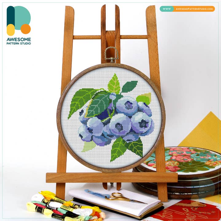CS1049 Great Bilberry Blueberry, Counted Cross Stitch Kit for wholesale by Awesome Pattern Studio
