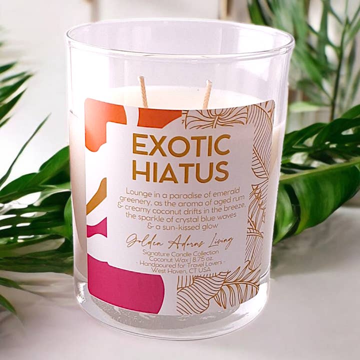 EXOTIC HIATUS | Double-wick Travel Candle for wholesale by Golden Adorns Living