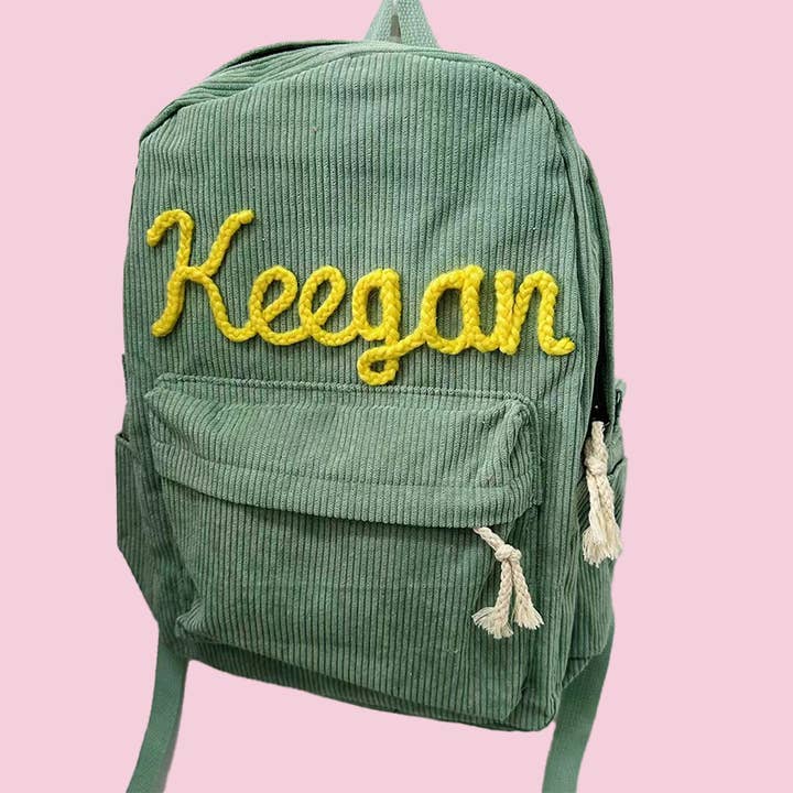 APHISON - Wholesale Backpack - Women's - Corduroy Large Capacity Backpack with Personalized Name6