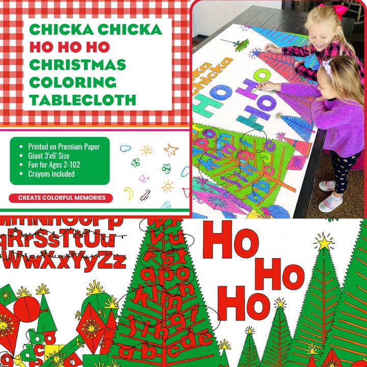 Creative Crayons Workshop - Wholesale Coloring Tablecloth - Kids & Baby - Chicka Chicka Ho Ho Ho Coloring Tablecloth