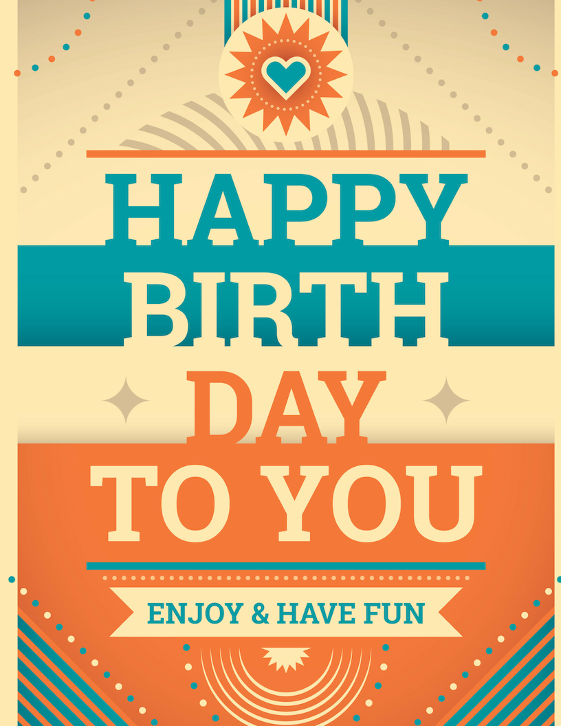 Culture Greetings - Wholesale Birthday Card - Peach & Blue Abstract0