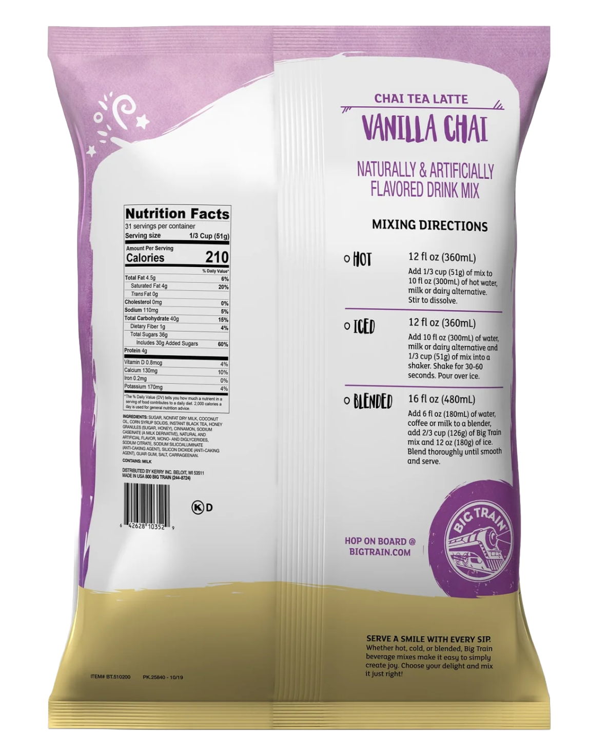 Dark Canyon Coffee Company - Wholesale Beverage Mix - Big Train Vanilla Chai Tea Latte Beverage Mix2