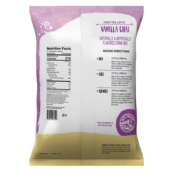 Dark Canyon Coffee Company - Wholesale Beverage Mix - Big Train Vanilla Chai Tea Latte Beverage Mix2