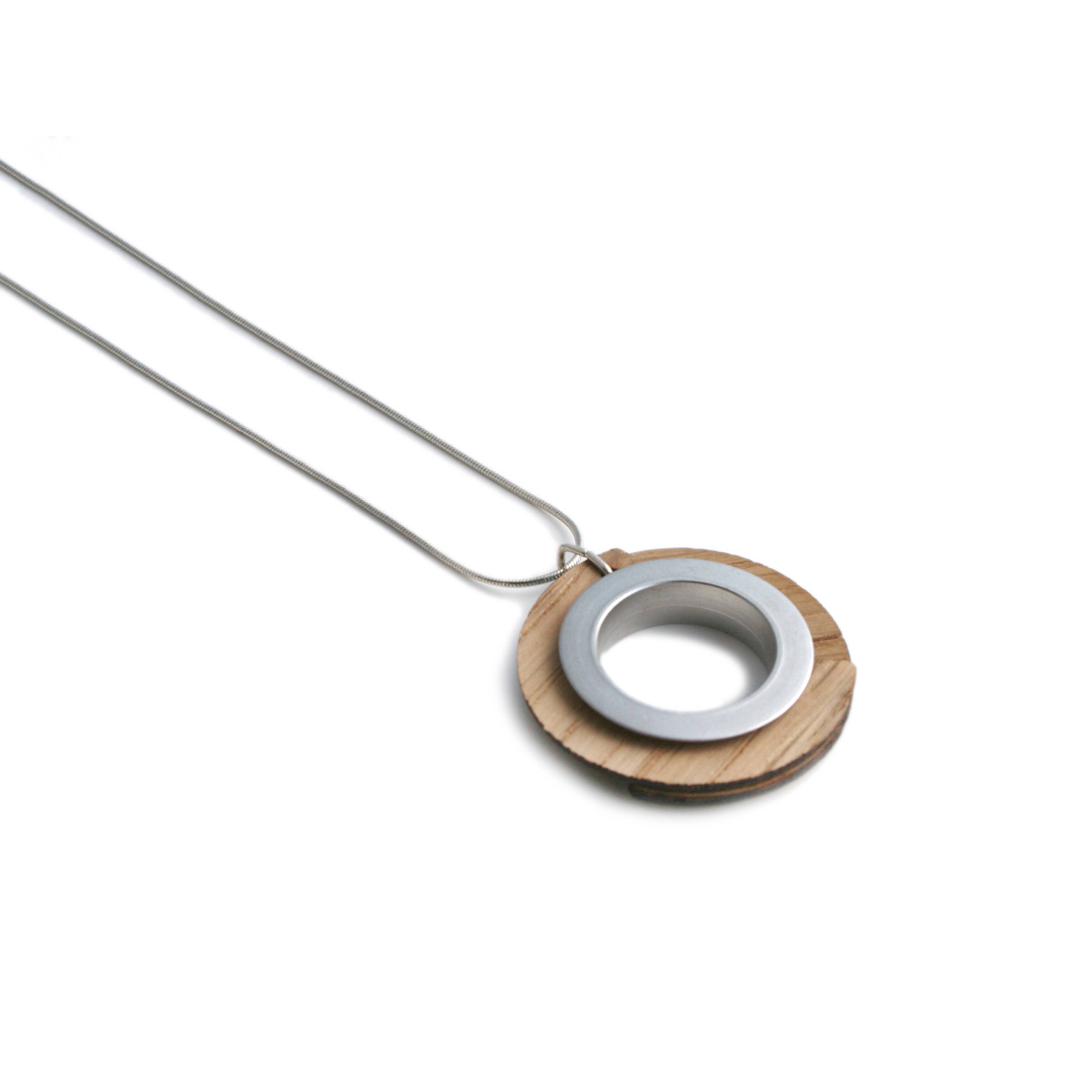 Industrial Jewellery Ltd – wholesale Pendant/charm necklace – Wood Pendant Silver0