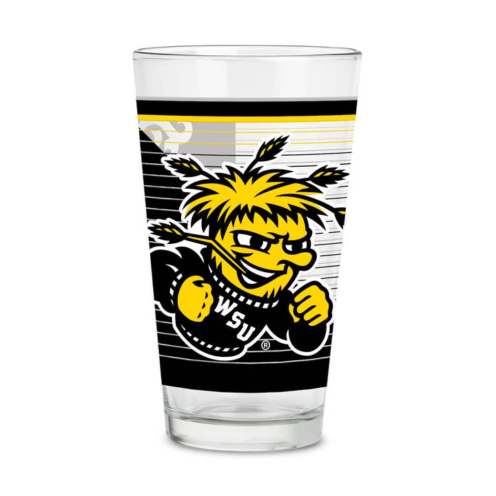 NCAA Wichita St Shockers 16 oz Pint Glass for wholesale by Rico Industries