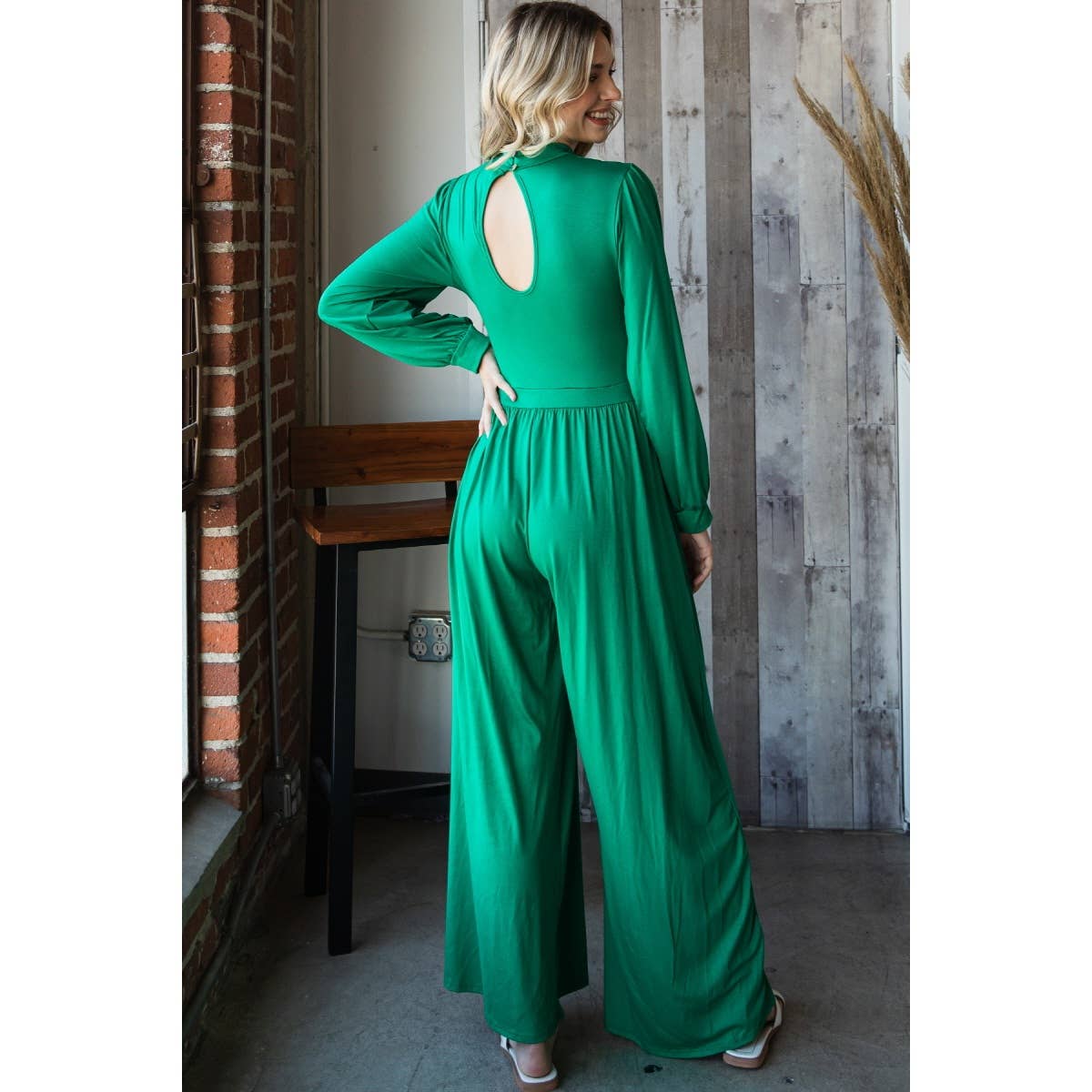 Veveret - Vente Combinaison – femme - P70590 - Combinaison à col montant et jambes larges8