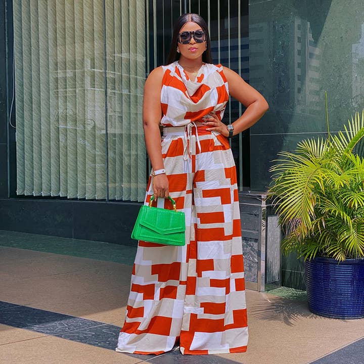 HK6868-Women Two Piece Top and Pants Clothes Suit Set for wholesale by Gaia Fashion Inc