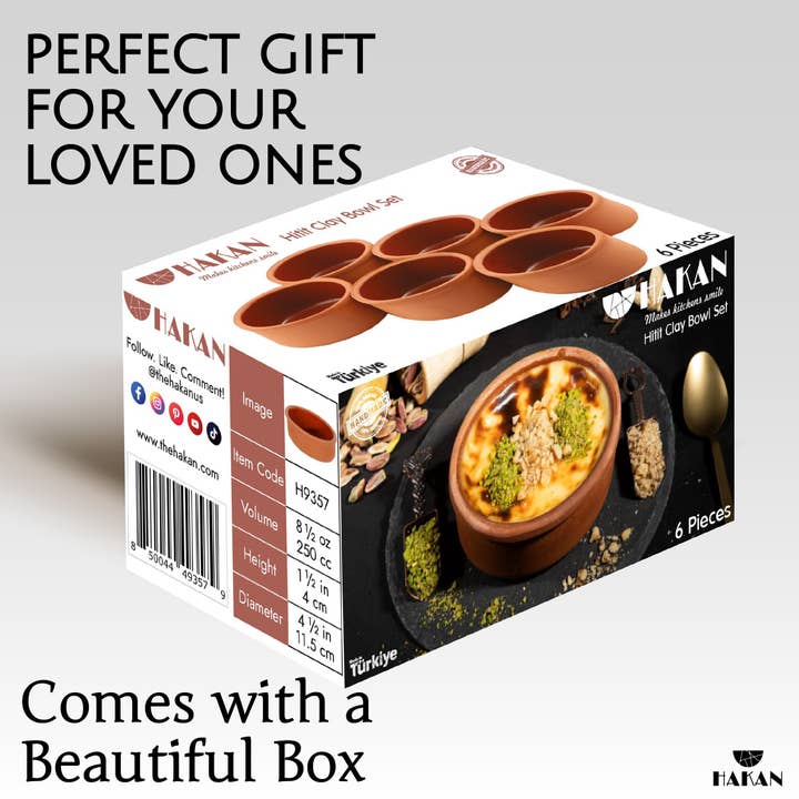 Hakan - Wholesale Cooking Pot - Hitit Clay Bowl Set of 6, Terracotta 4.5-inch Bowls Glazed5
