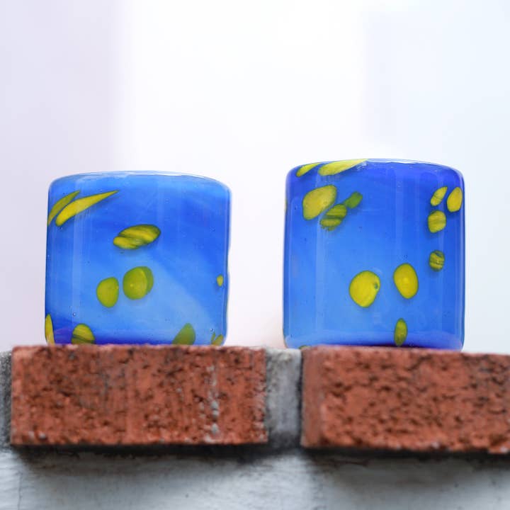 Hand Blown Wine or Cocktail Glass Tumbler - Estrella - Blue for wholesale by LUZ Collection