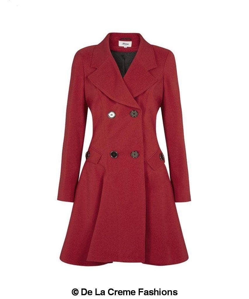 De La Creme Fashions – Engroshandel Frakke - Dame – Dame Forår/Sommer Dobbelt Breasted Flary Mac Coat5