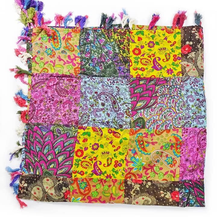 Zig Zag Asian Collection - Wholesale Scarf – Women's - Patchwork Scarf with Tassels