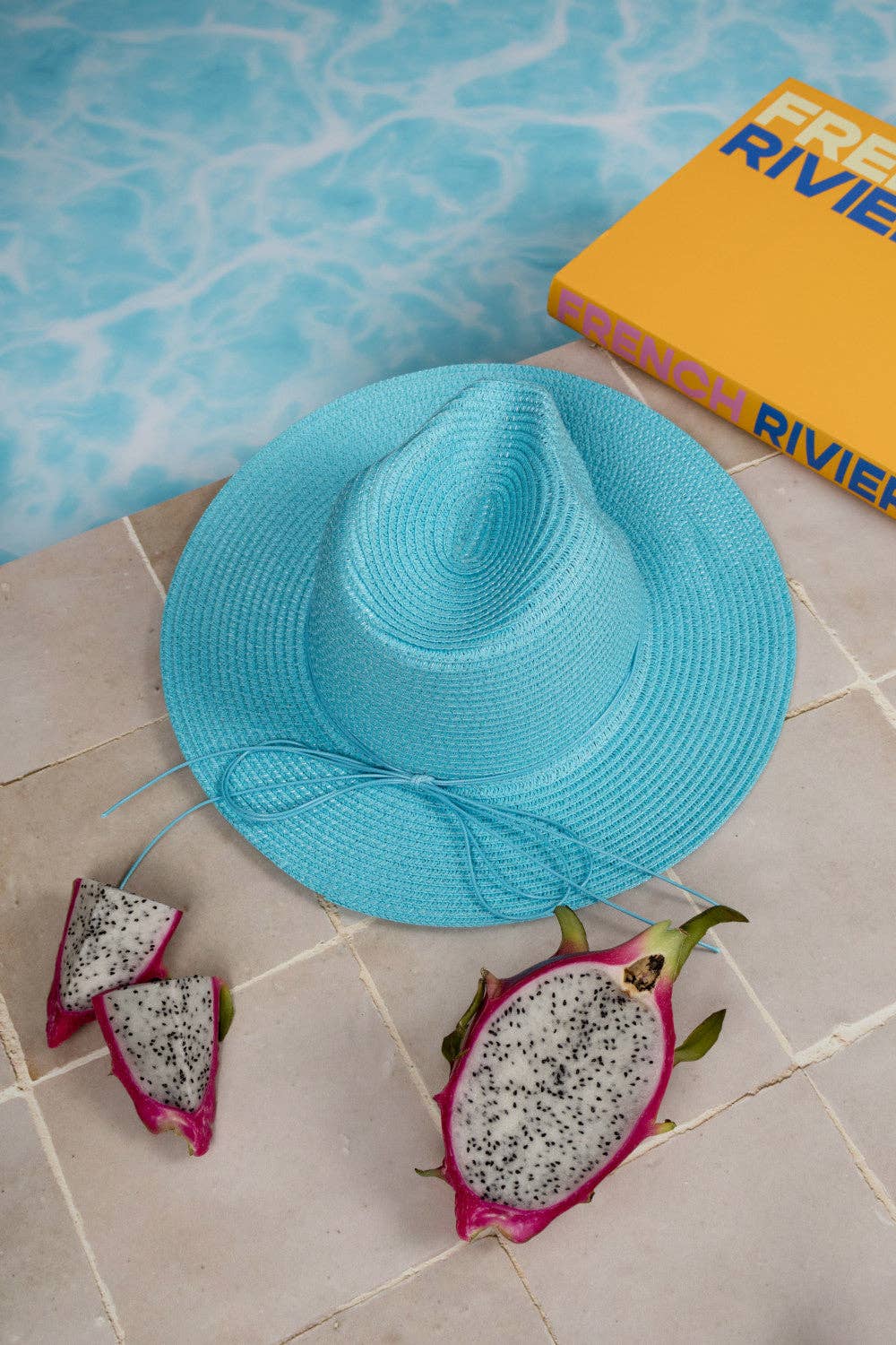Nakoa The Label - Wholesale Straw Hat - Women's - Fedora Sun Hat - French Riviera - Light Blue