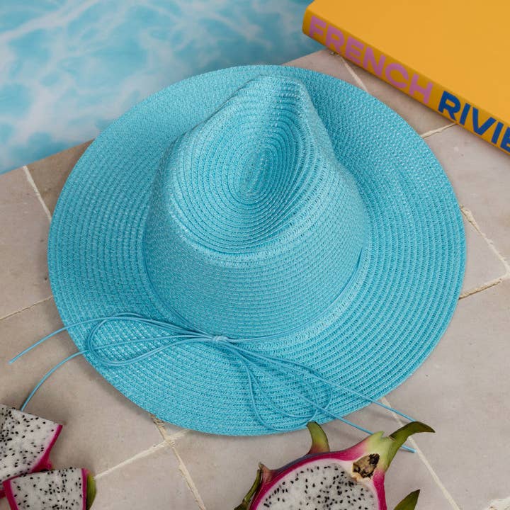 Nakoa The Label - Wholesale Straw Hat - Women's - Fedora Sun Hat - French Riviera - Light Blue0