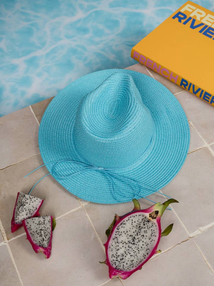 Fedora Sun Hat - French Riviera - Light Blue for wholesale by Nakoa The Label