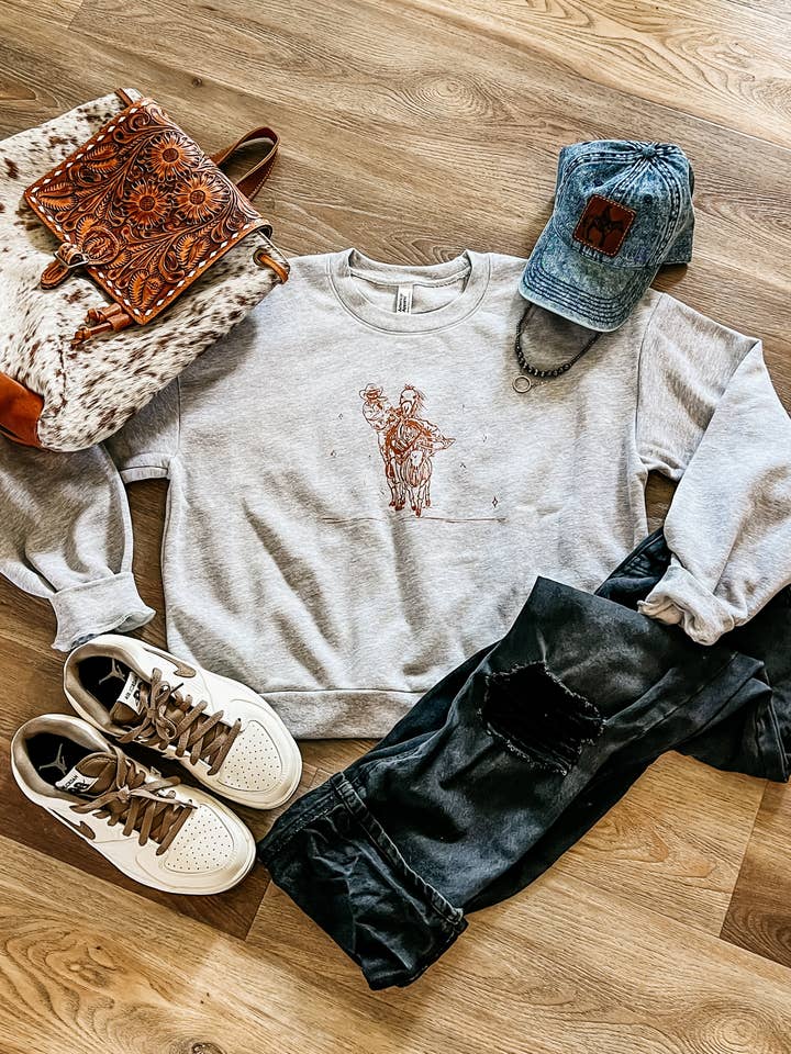 Felpa girocollo da donna Sun Goes Down per la vendita all'ingrosso da parte di SRM Custom Art & Design