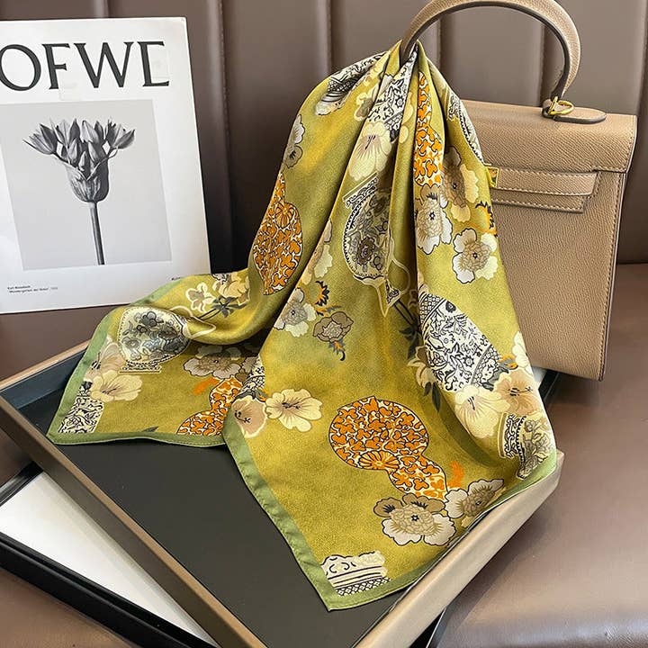 SueSilkHK - Vendita all'ingrosso Sciarpa - Donna - Sciarpa vintage in seta di gelso, sciarpa in seta di gelso 100% 70 cm, scialle in seta, regalo per lei2