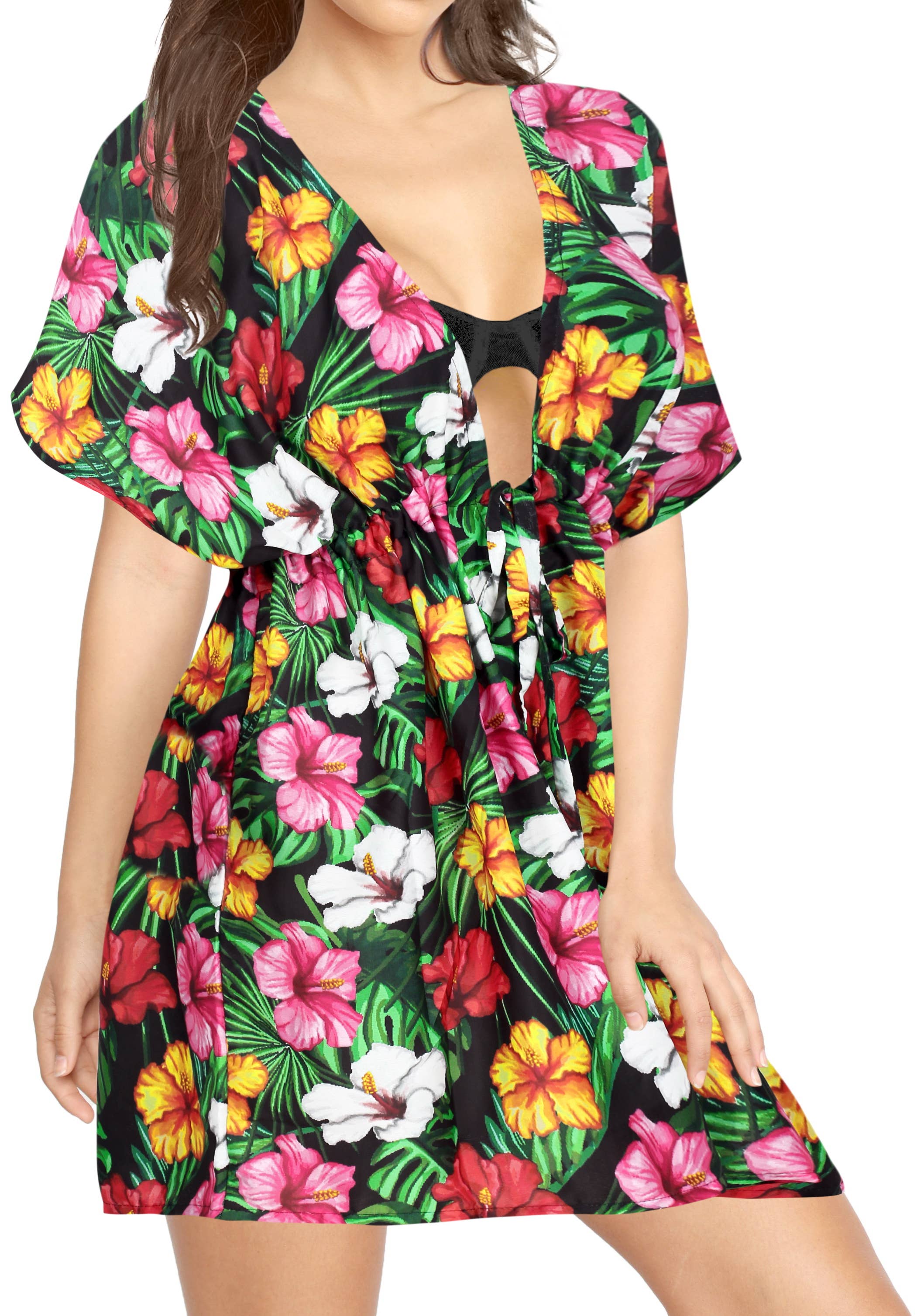 Noir_Multicolore Couvre-maillot de plage tropical La Leela pour femme en vente sur Faire3