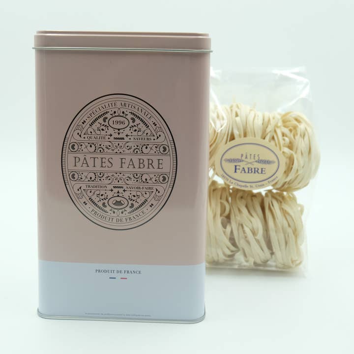 PATES FABRE - Wholesale Pasta - PASTEL PINK METAL BOX & 250G PASTA - TAGLIATELLE0