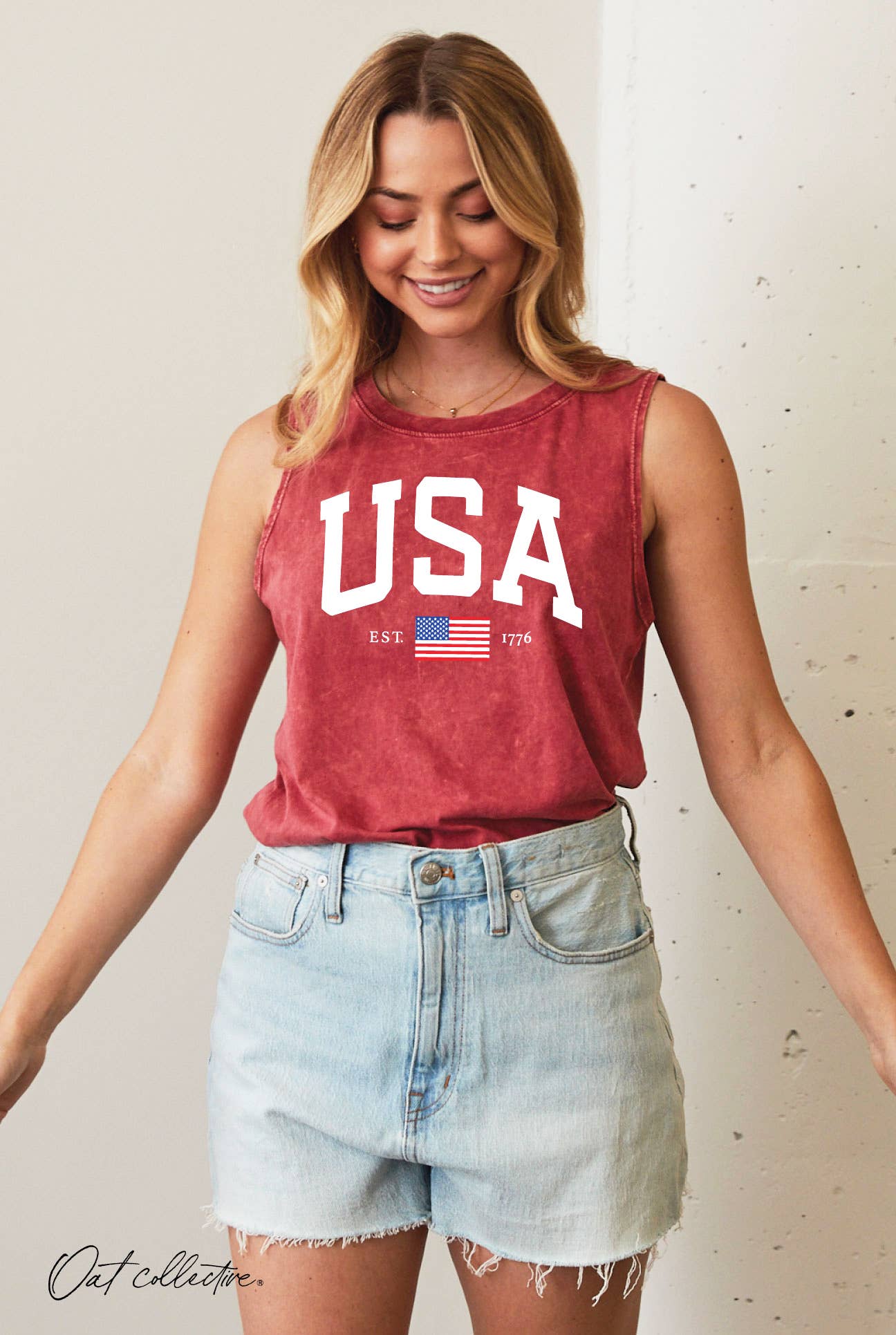 OAT COLLECTIVE - Wholesale Tank Top - Women's - USA EST.1776 Mineral Graphic Tank Top8