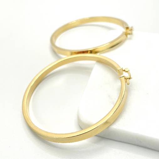 Große Hoops, gefüllt mit 18 Karat Gold, 68 mm für den Großhandel von Luxus Accessories