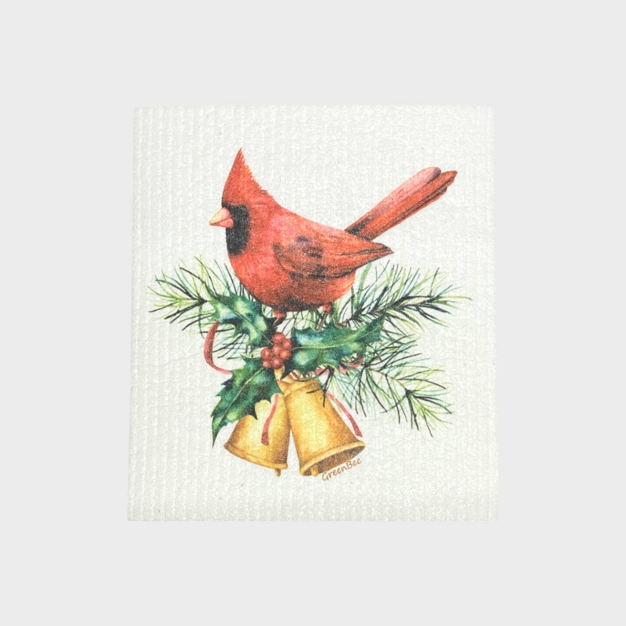 Green Bee Tea Towels - Wholesale Dishcloth - Christmas Cardinal Towel | Kitchen Cloth |Swedish Dish Cloth