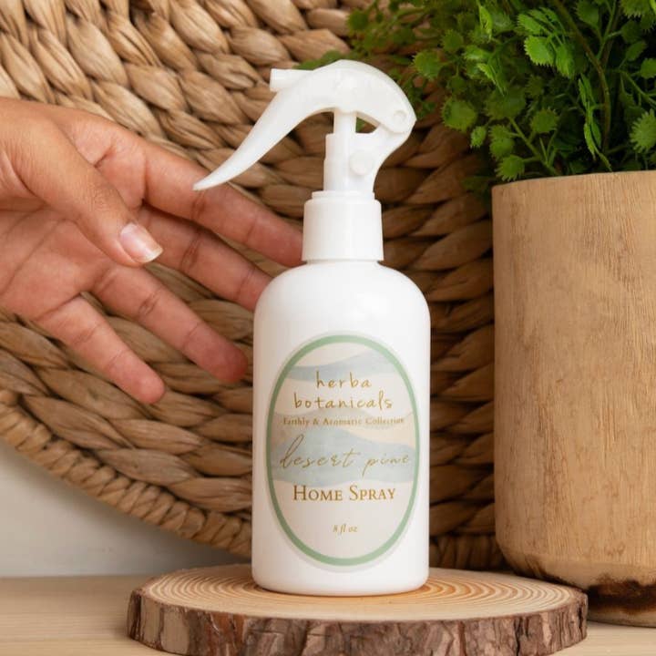 8 oz desert pine home & linen spray for wholesale by herba botanicals