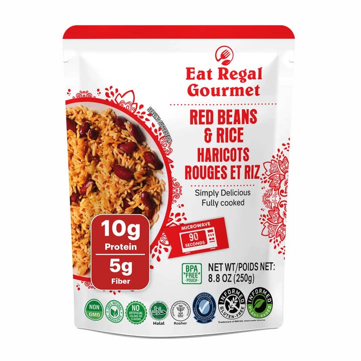 Eat Regal Red Beans & Rice Pouch- 8.8oz for wholesale by Regal Kitchen Foods