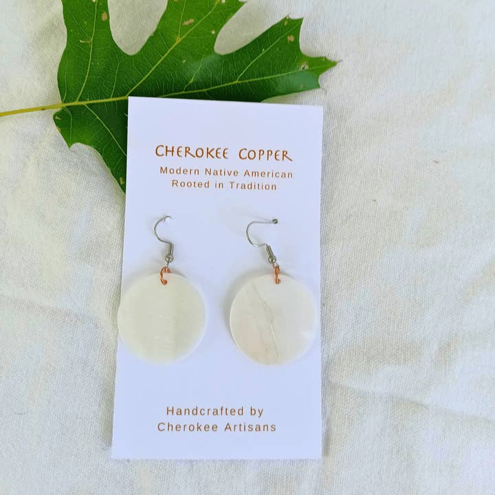 1" Mother of Pearl Earrings for wholesale by Cherokee Copper