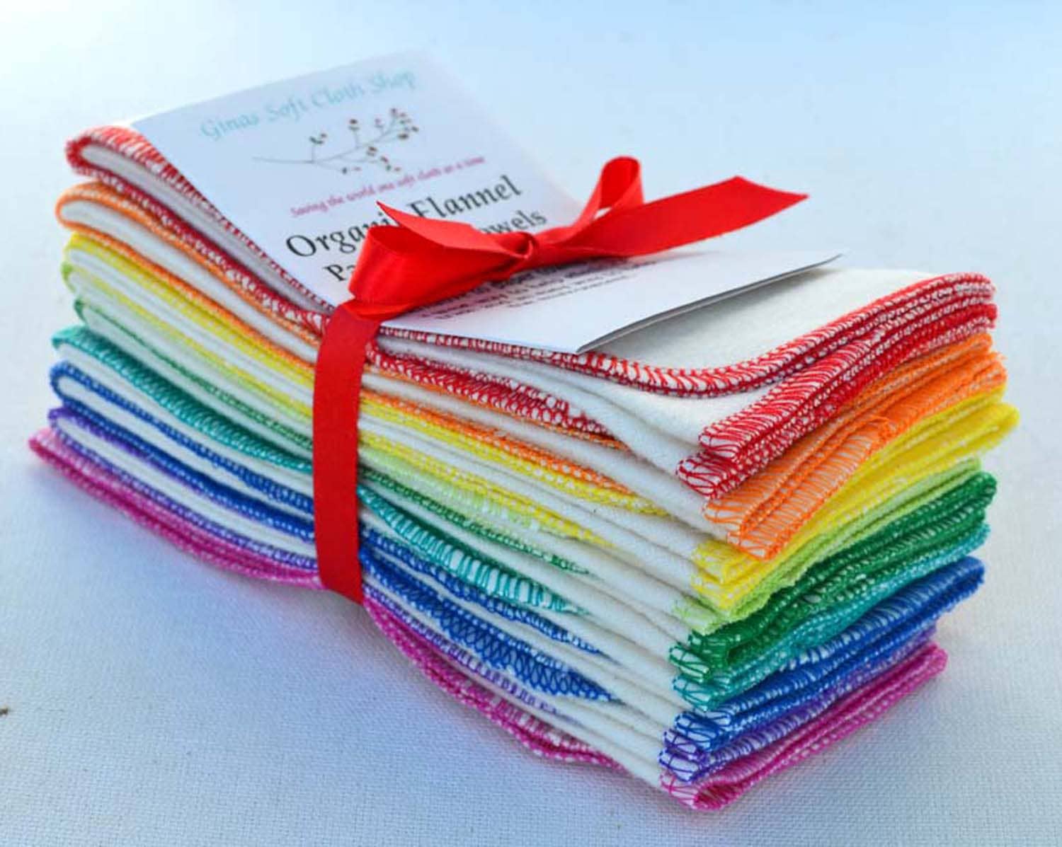 Ginas Soft Cloth Shop - Vente Torchon - Flanelle biologique - Essuie-tout sans papier 11 x 12 1 pli0