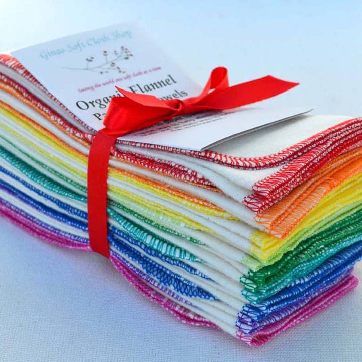 Ginas Soft Cloth Shop - Wholesale Dishcloth - Organic Flannel - 11x12 Paperless Towels 1 Ply