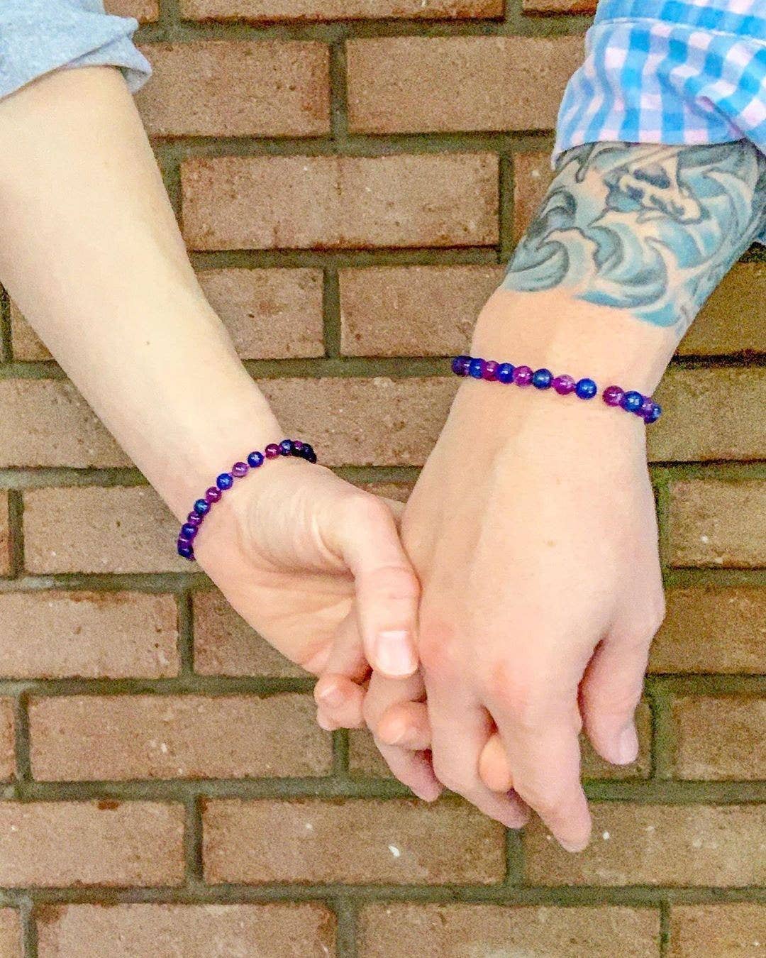 Baltic Essentials - Wholesale Beaded Bracelet - Kids - 6 inch Baltic Essentials Bracelet Purple Amethyst Blue Lapis Lazuli Toddler3