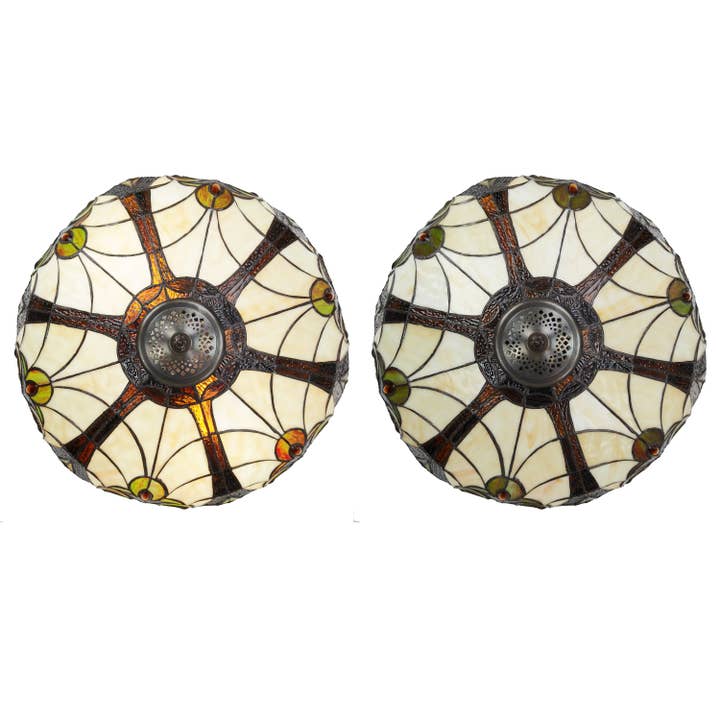 River of Goods - Wholesale Accent/Desk Lamp - 24.5"H Halston Amber Double Lit Stained Glass Table Lamp11