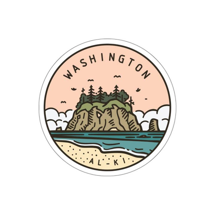 Washington State Vinyl klistermærke - Cirkel for engroshandel hos Needful Things