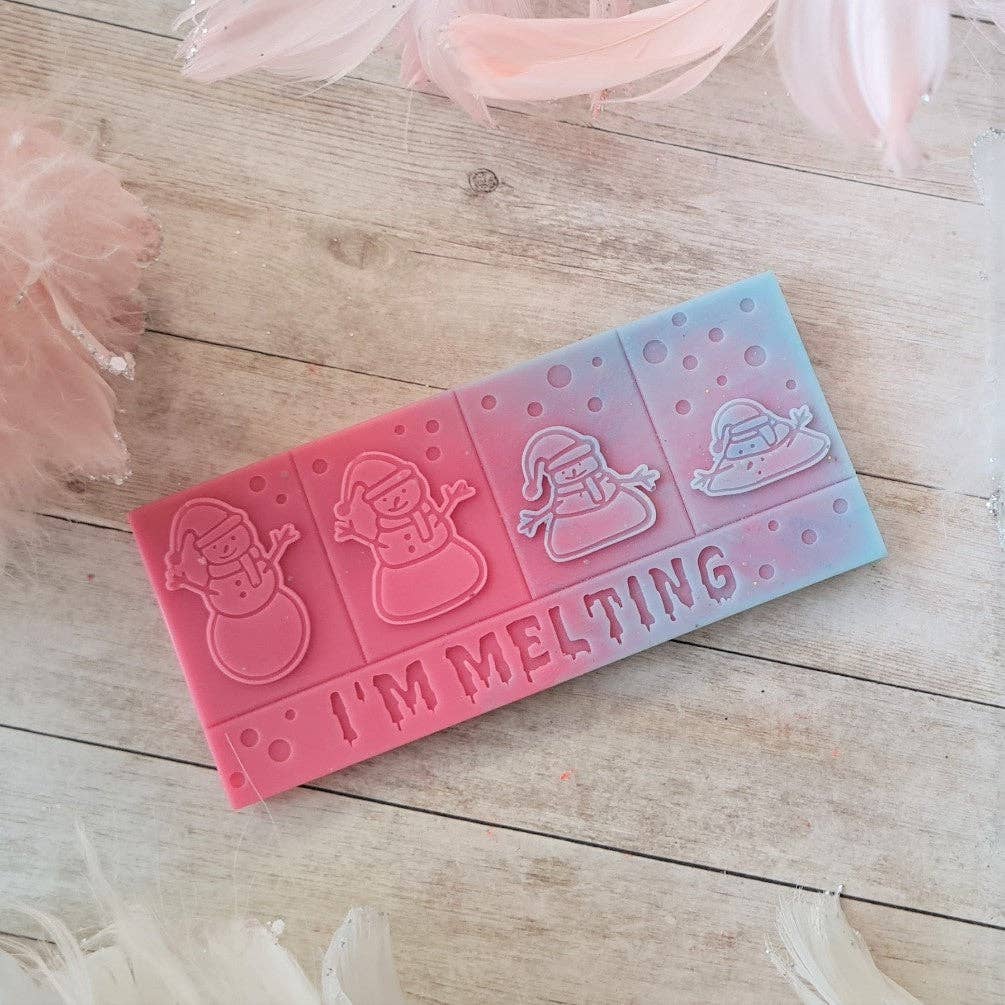 The Mould King - Wholesale Craft Supplies - I'm Melting Christmas Snowman Wax Melt Snap Bar Mould2