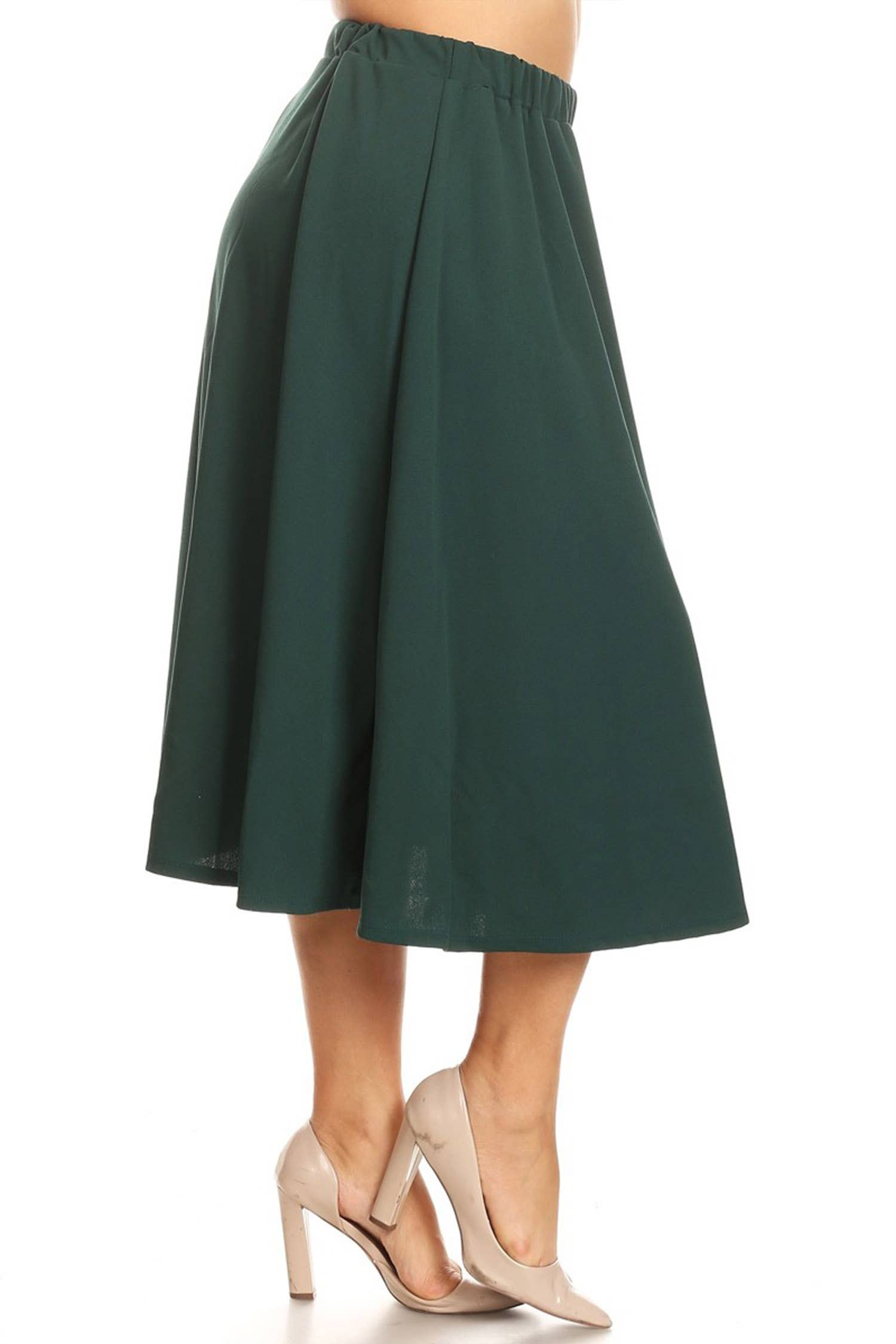 MOA COLLECTION - Vente Jupe – femme - Jupe mi-longue taille trapèze taille haute pour femmes13