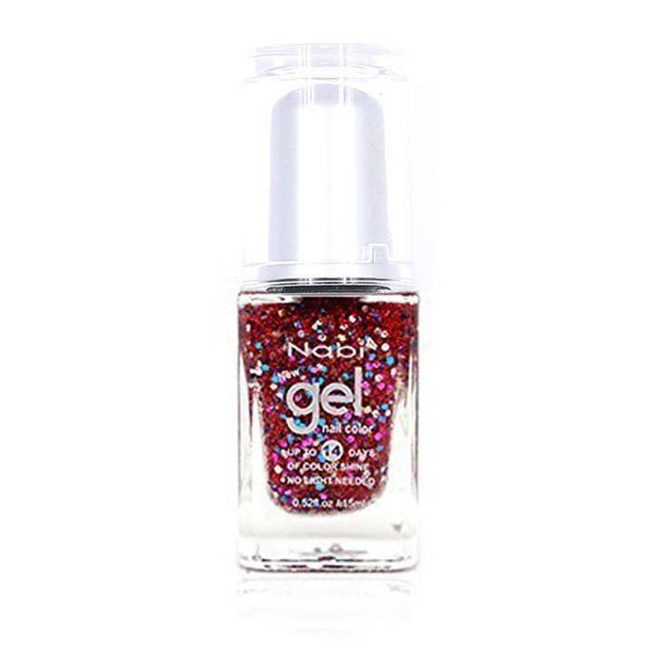NG91 - New Gel Nail Polish Red Round Glitter 12Pcs/Pack for wholesale on Faire