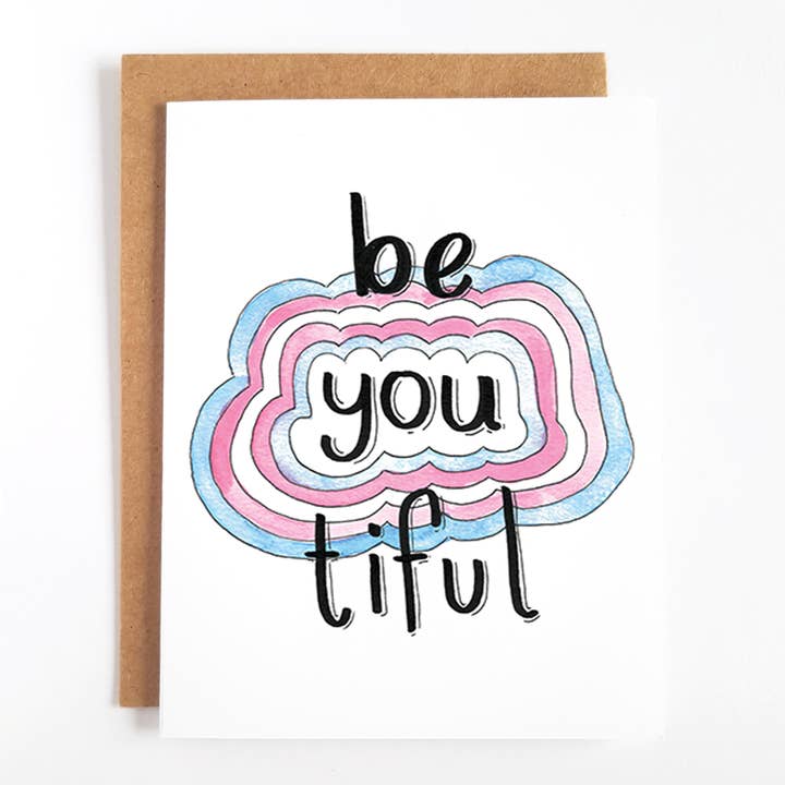 Carte be-you-tiful pour la vente par Little Rainbow Paper Co