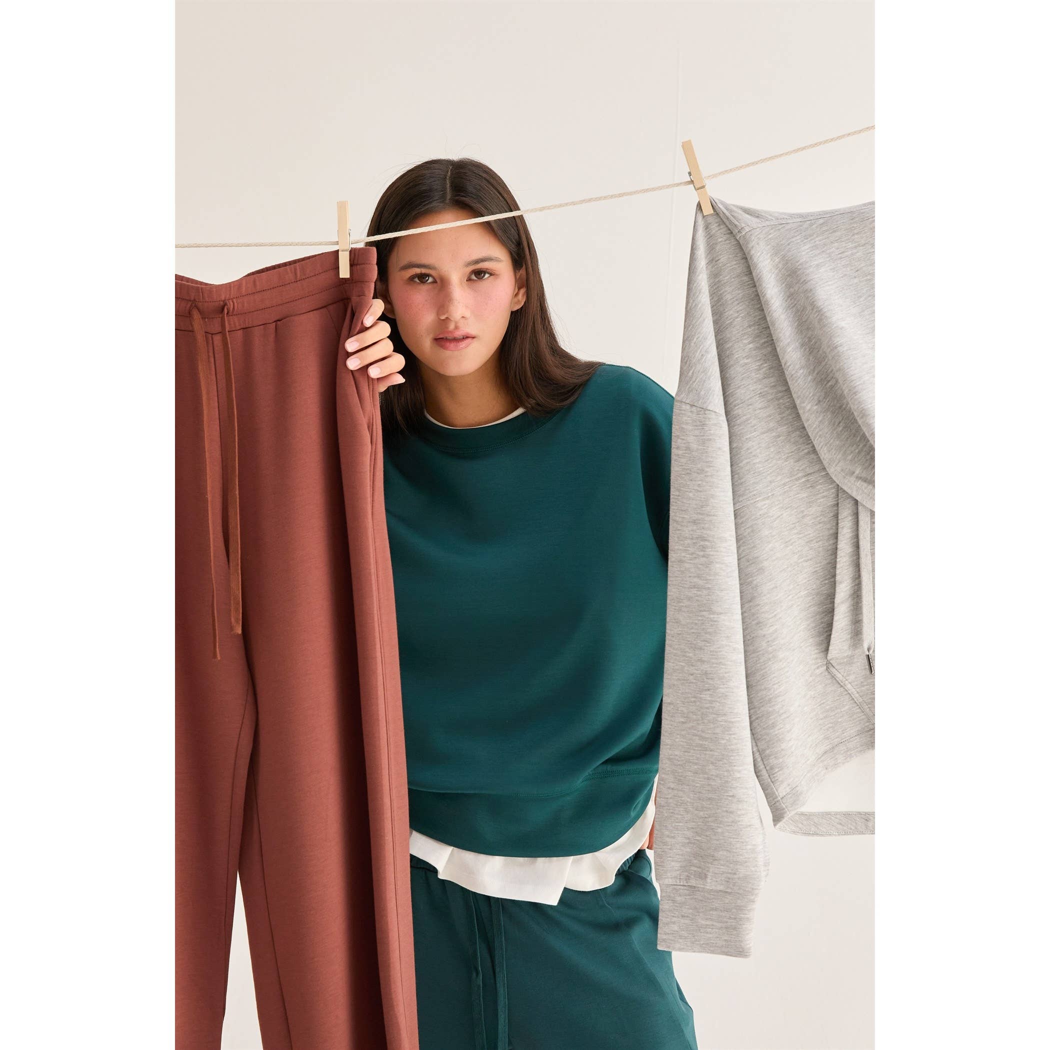 Double Zero – wholesale Sweatshirt - Dam – Dubbelstickad sweatshirt med rund hals7