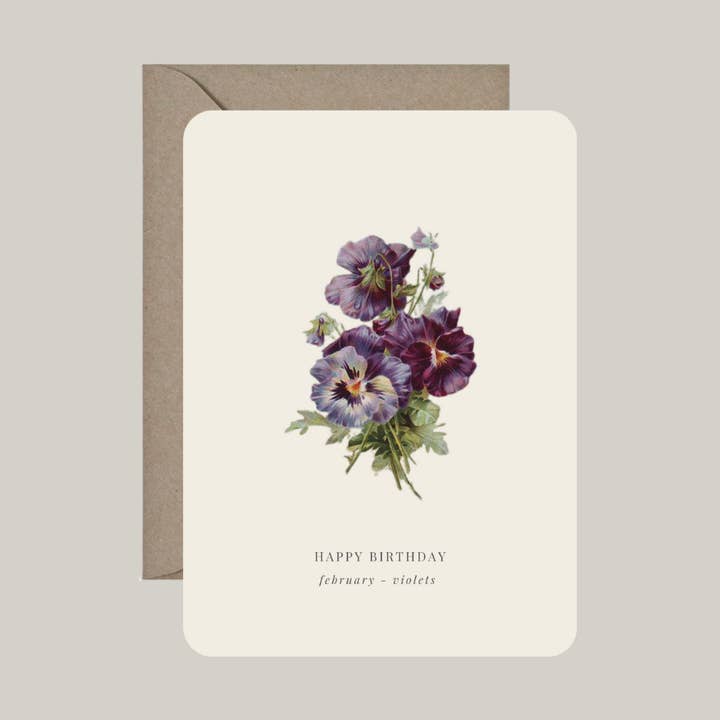 Card with envelope | birth flower February for wholesale by De Papierboetiek