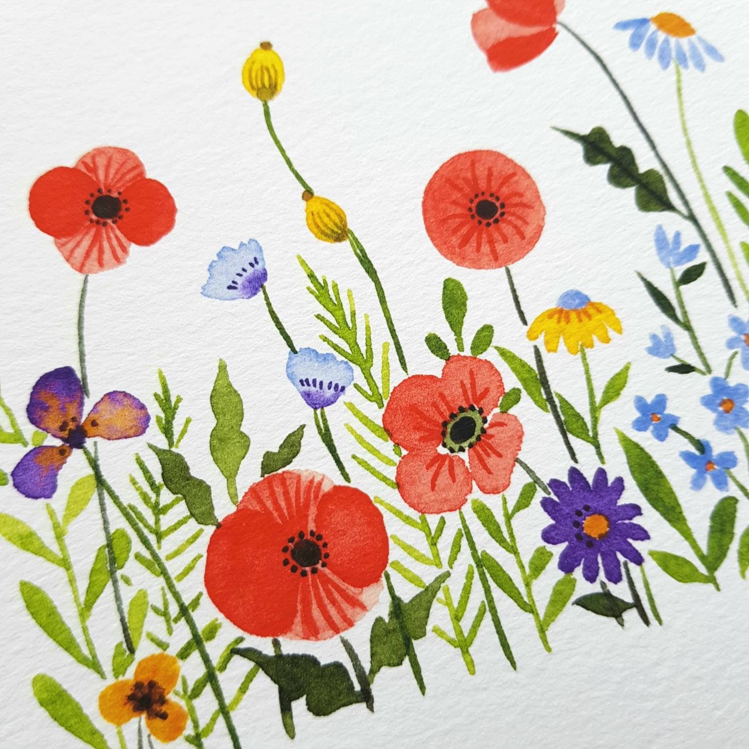 Anna Lau Art - Wholesale Art Print - Hey Poppies: A5 / A4 Watercolour Floral Art Print3