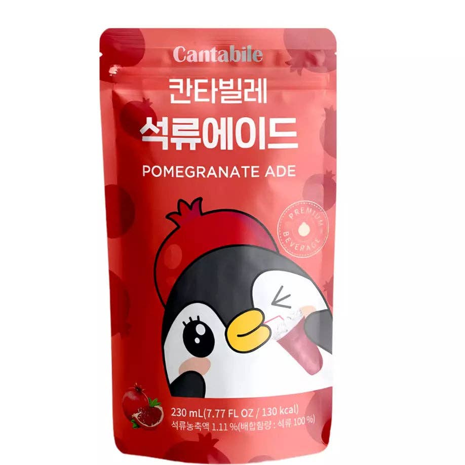 Global Bite Co - Wholesale Fruit Juice - Cantabile Pomegranate Ade Pouch Drink pack of 10x230ml (Korea)0