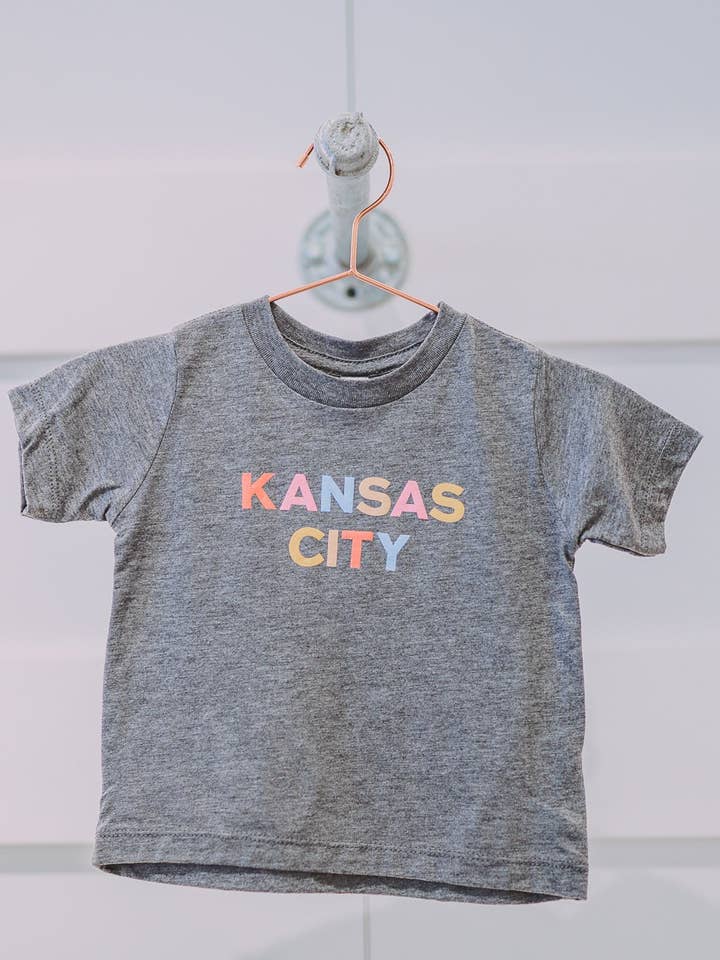 Baby Grey Colorful Kansas City T-Shirt for wholesale by Jill Marie Boutique