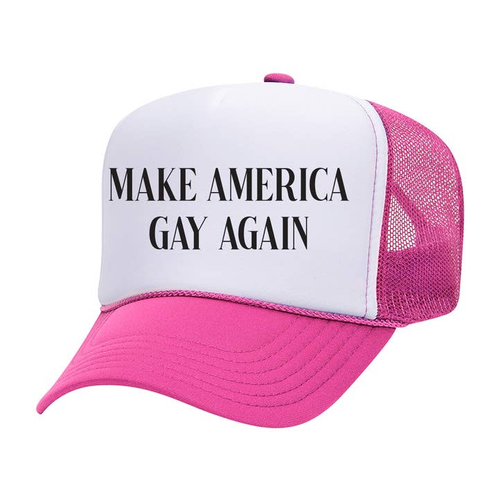Lucky Luna Apparel - Vente Casquette de camionneur – unisexe - Casquette de camionneur Make America Gay Again2