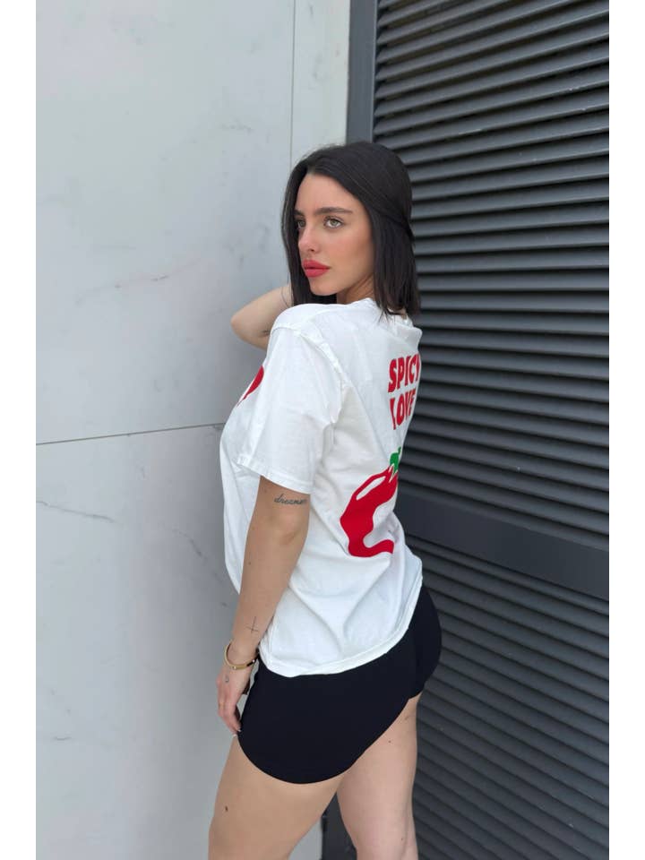 Chilli Girl Collection - Wholesale Screen Printed T-Shirt - Women's - Round neck cotton t-shirt with spicy love printÂ
