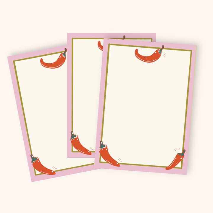 After Party Paper Co. - Wholesale Stationery/Notecard Set - Chili Pepper Mini Notecard Set1