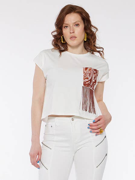 T-shirt à poche ornée de motifs pour la vente par CIRCULAR PATH