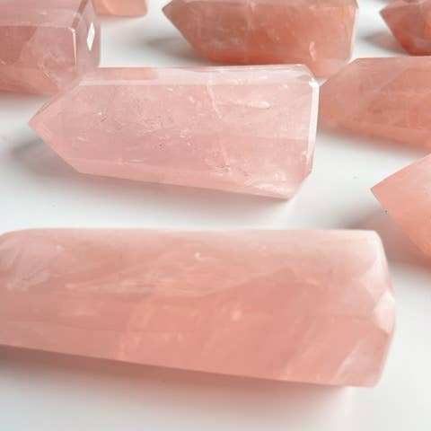 Terra Dawn Minerals - Wholesale Spiritual Stone/Crystal - Rose Quartz Crystal Tower Points Large