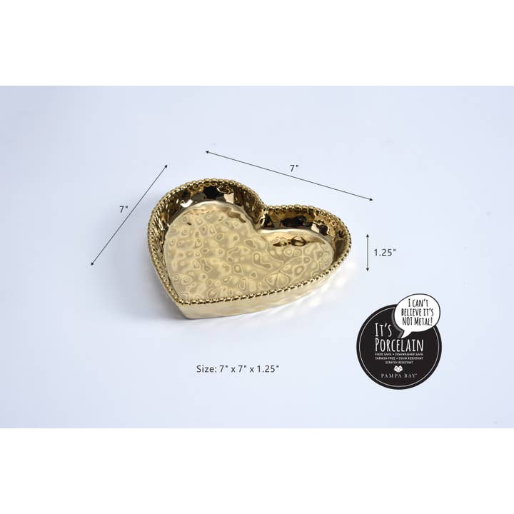 Pampa Bay - Wholesale Decorative plate/dish/bowl - Heart Dish Gold1